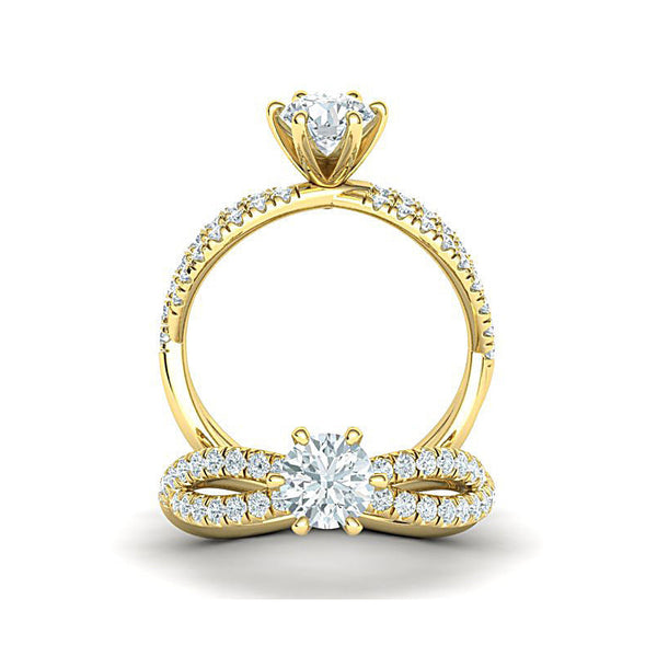 1.1ct Brillaint Diamond Rope Style Twisted Gold Engagement Ring - 02CG13